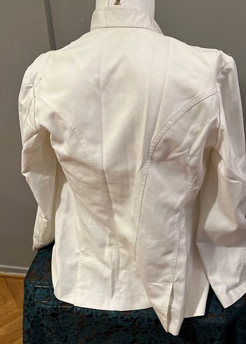 Düğmeli Beyaz Pamuklu Erkek Aşçı Ceketi - Görsel 4