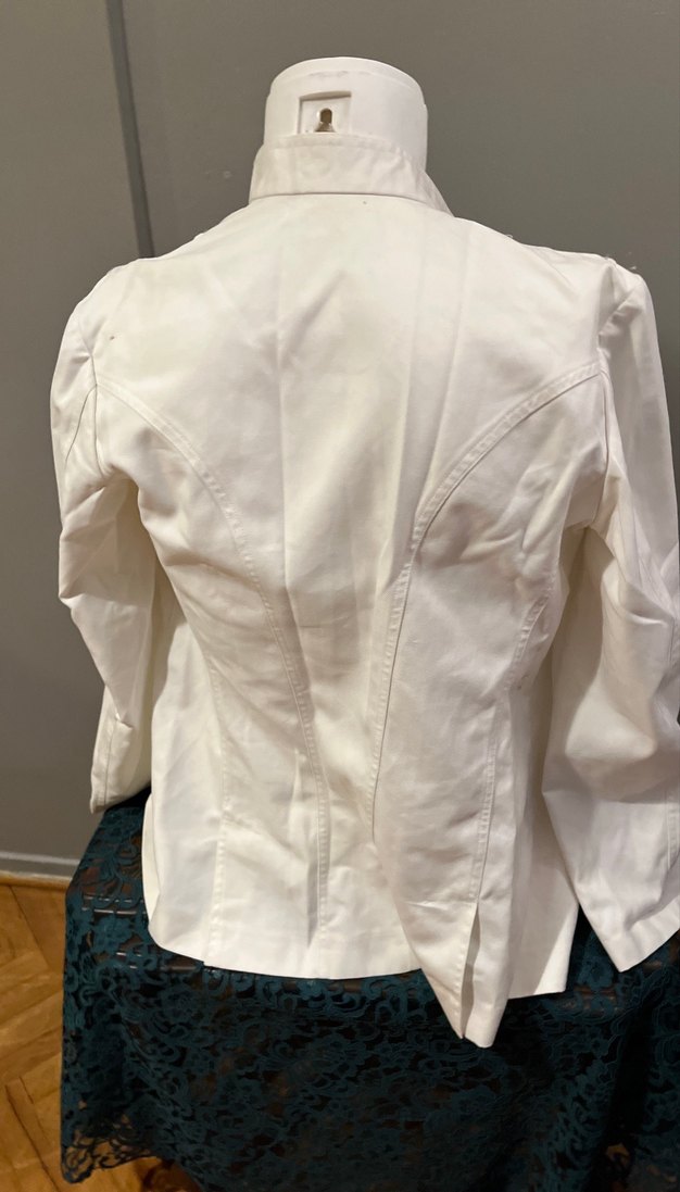 Düğmeli Beyaz Pamuklu Erkek Aşçı Ceketi - Görsel 4