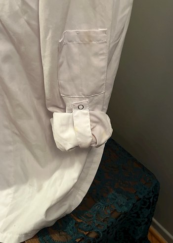 Beyaz Mutfak Önlüğü, Düğmeli ve Uzun Kollu - Görsel 6