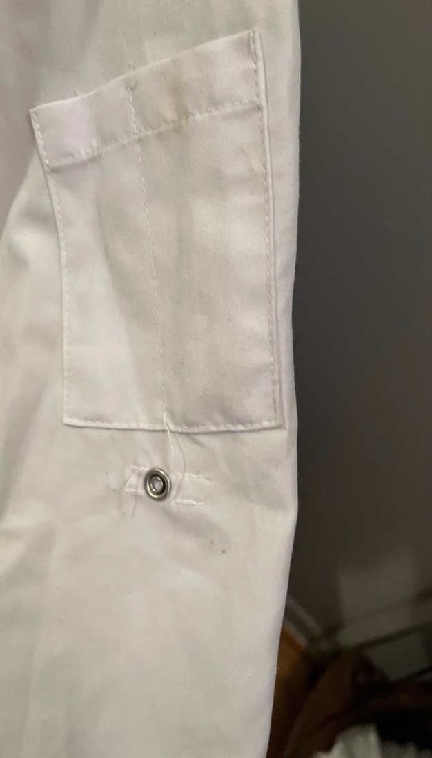 Beyaz Mutfak Önlüğü, Düğmeli ve Uzun Kollu - Görsel 4