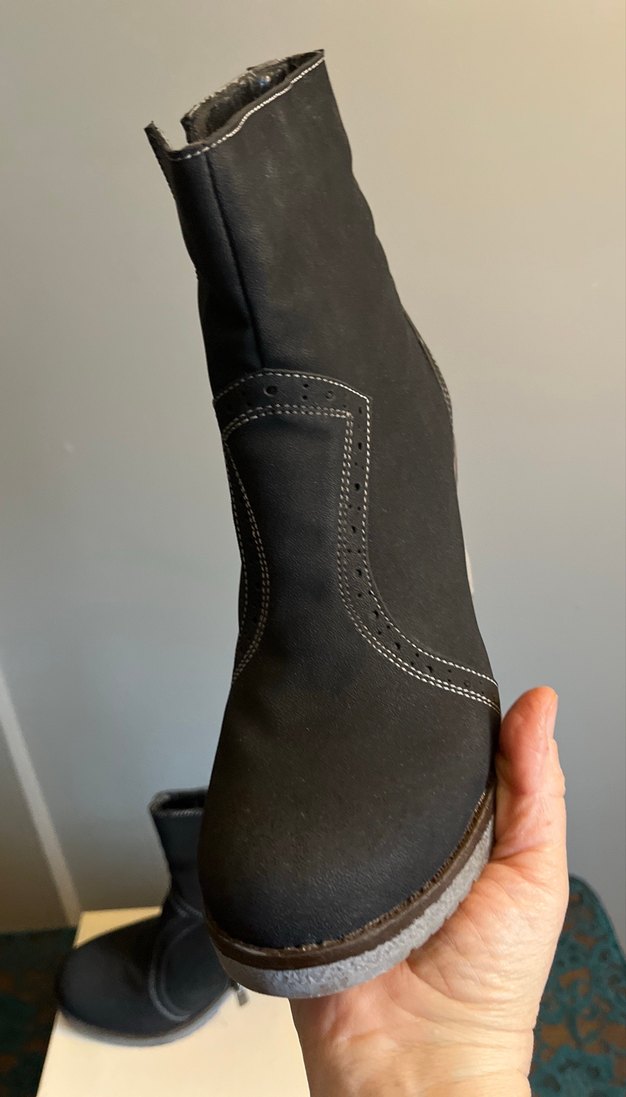 Gri Süet Kadın Topuklu Bot - Görsel 3