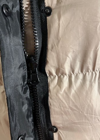 Uzun Bej Kadın Kapüşonlu Yelek - Görsel 8