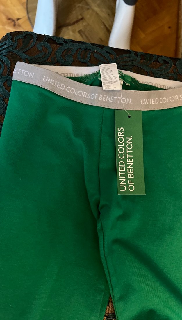 Kemerli Parlak Yeşil Kız Taytı - Görsel 3