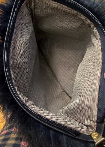 Lacivert Kürk Detaylı Kadın Çanta - Görsel 4