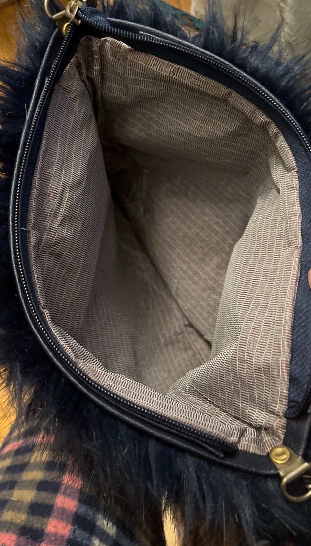 Lacivert Kürk Detaylı Kadın Çanta - Görsel 4