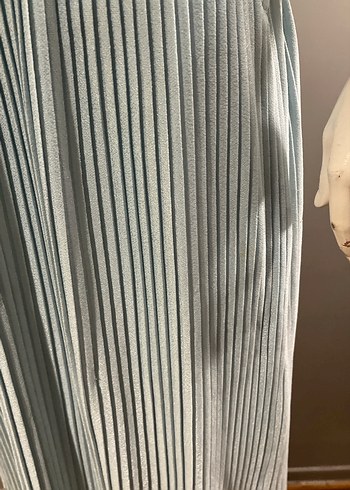 1980 lerden Pliseli  Uçuk Mavi  Midi Elbise - Görsel 3