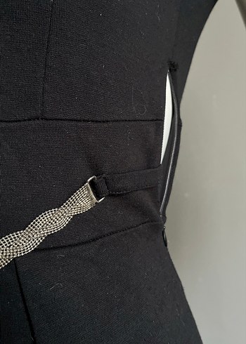 Adil Işık / Kemer Detaylı Siyah Mini Elbise - Görsel 9