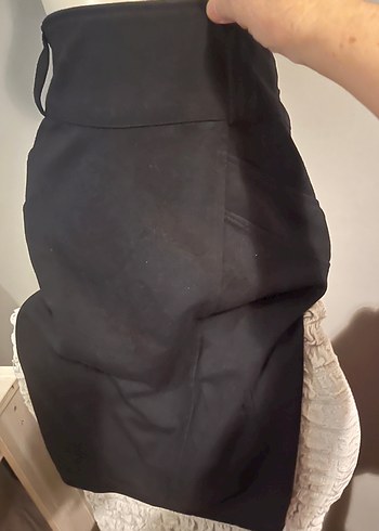 Drapeli Siyah Midi Etek - Görsel 2