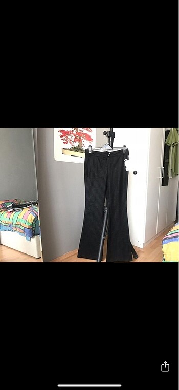 Mango Antrasit Mango Suit Yün Pantolon