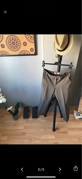 40 Beden Tiffany Çizgili Kadın Pantolon