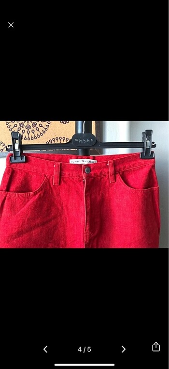 36 Beden kırmızı Renk Tommy Hilfiger Belted A-Line Skirt