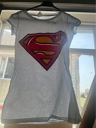 Süperman baskılı t-shirt