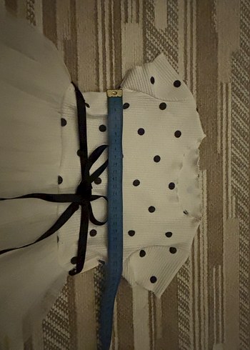 Kız Çocuk Beyaz Puantiyeli Fırfırlı Elbise - Görsel 3