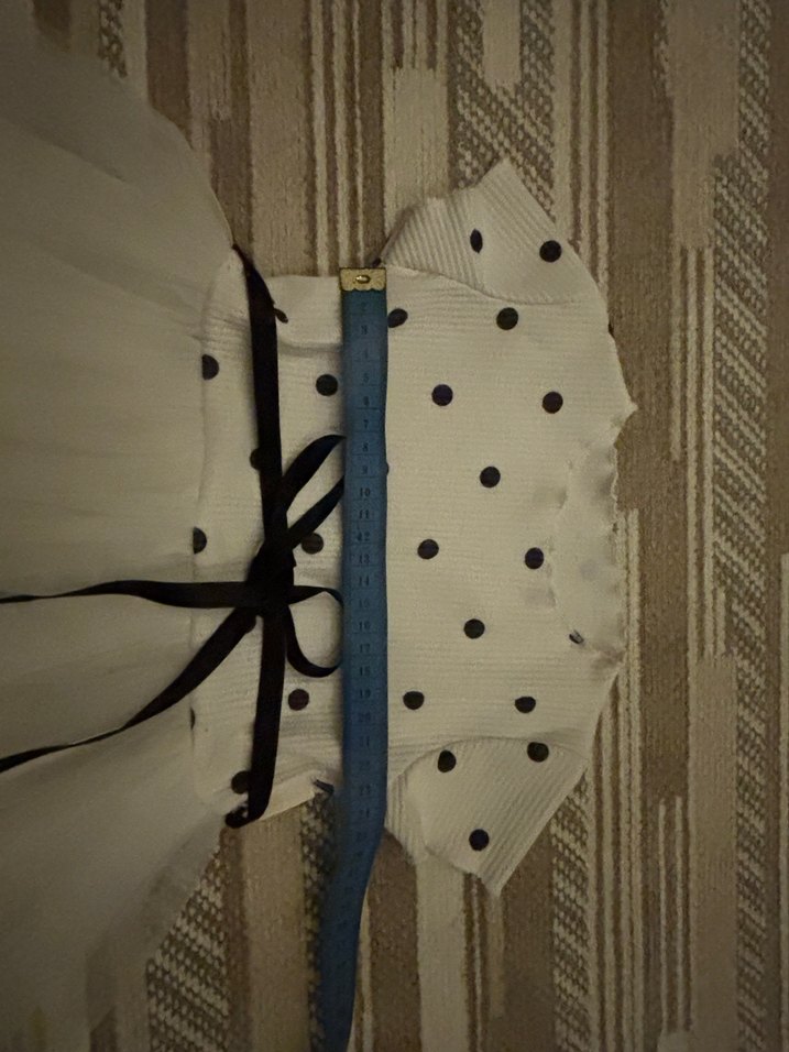 Kız Çocuk Beyaz Puantiyeli Fırfırlı Elbise - Görsel 3