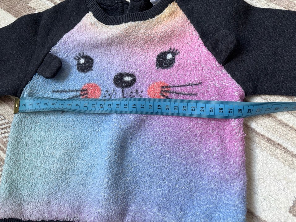 Gri Bağlamalı Desenli Uzun Kollu Örgü Bebek Kız Takımı - Görsel 3