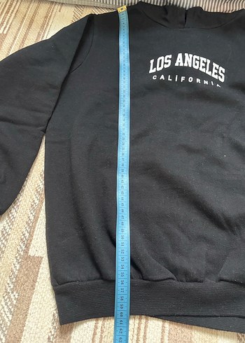 Siyah Kapüşonlu Los Angeles Baskılı Sweatshirt eşofman takımı - Görsel 6