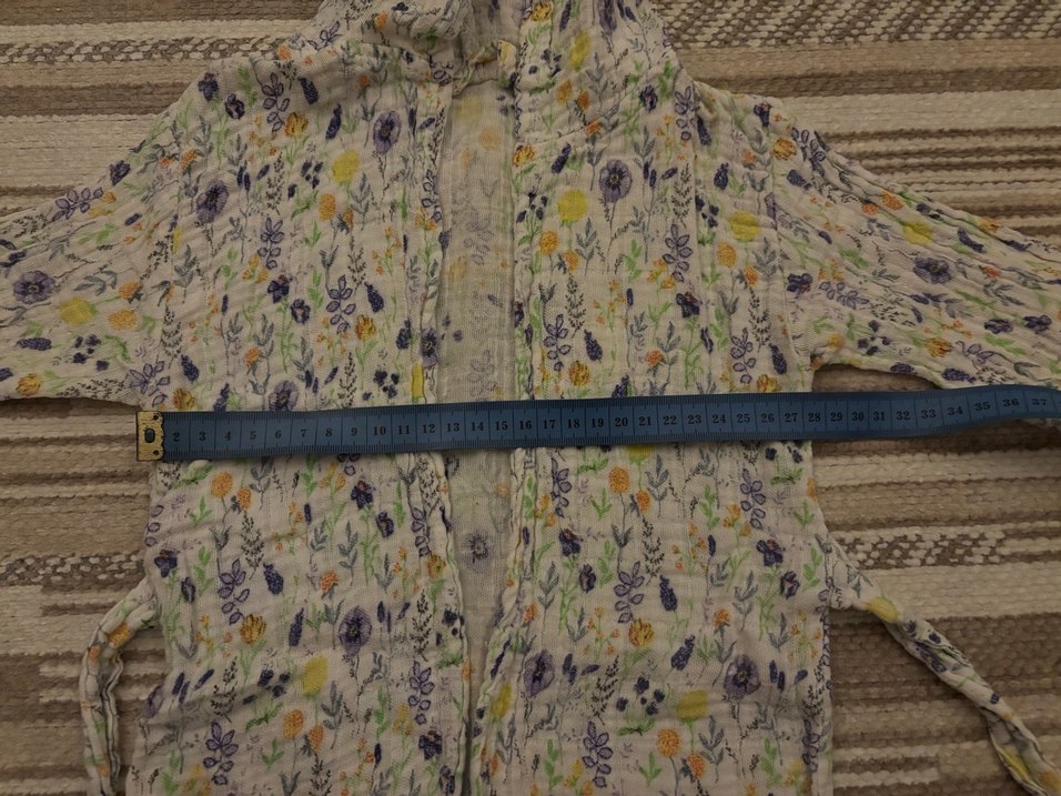 Kapüşonlu Kız Çocuk Müslin Bornoz - Görsel 3