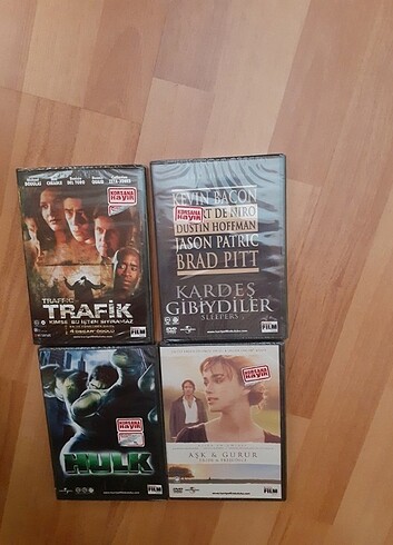 Filim DVD ler aşk ve gurur, trafik, hulk, kardeş gibiydiler 