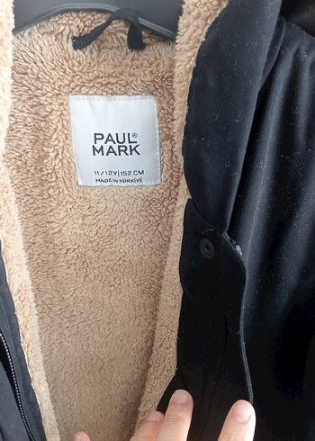 Paulmark Siyah Düğmeli Midi Kadın Mont