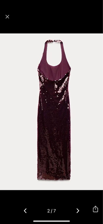 Zara Zara bordo payetli elbise / S
