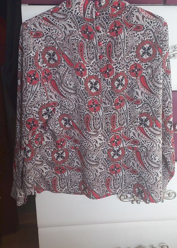 Bohem Desenli Düğmeli Uzun Kollu Kadın Gömlek - Görsel 2