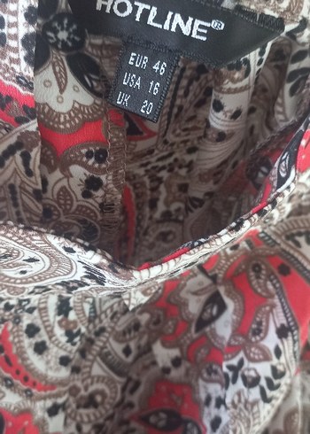 Bohem Desenli Düğmeli Uzun Kollu Kadın Gömlek - Görsel 5