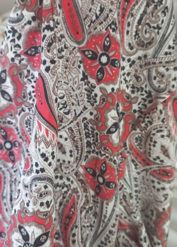 Bohem Desenli Düğmeli Uzun Kollu Kadın Gömlek - Görsel 8