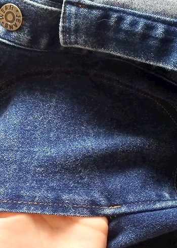 Kadın Uzun Kot Ceket Düğmeli Lacivert - Görsel 6