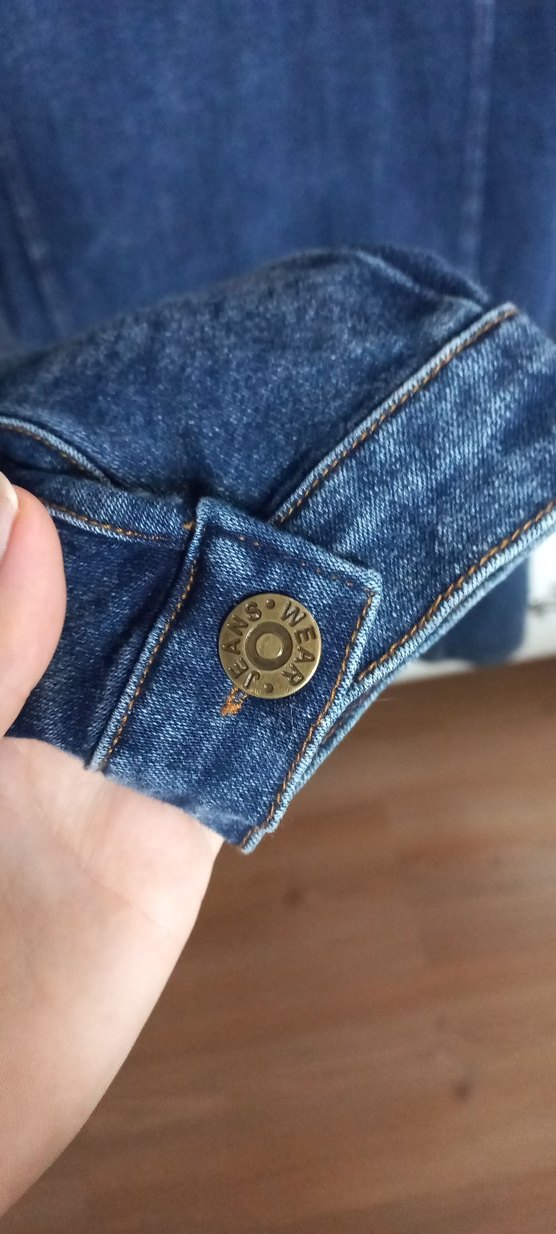 Kadın Uzun Kot Ceket Düğmeli Lacivert - Görsel 4