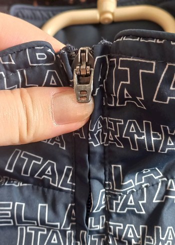 Lacivert Baskılı Fermuarlı Kadın Ceket - Görsel 3