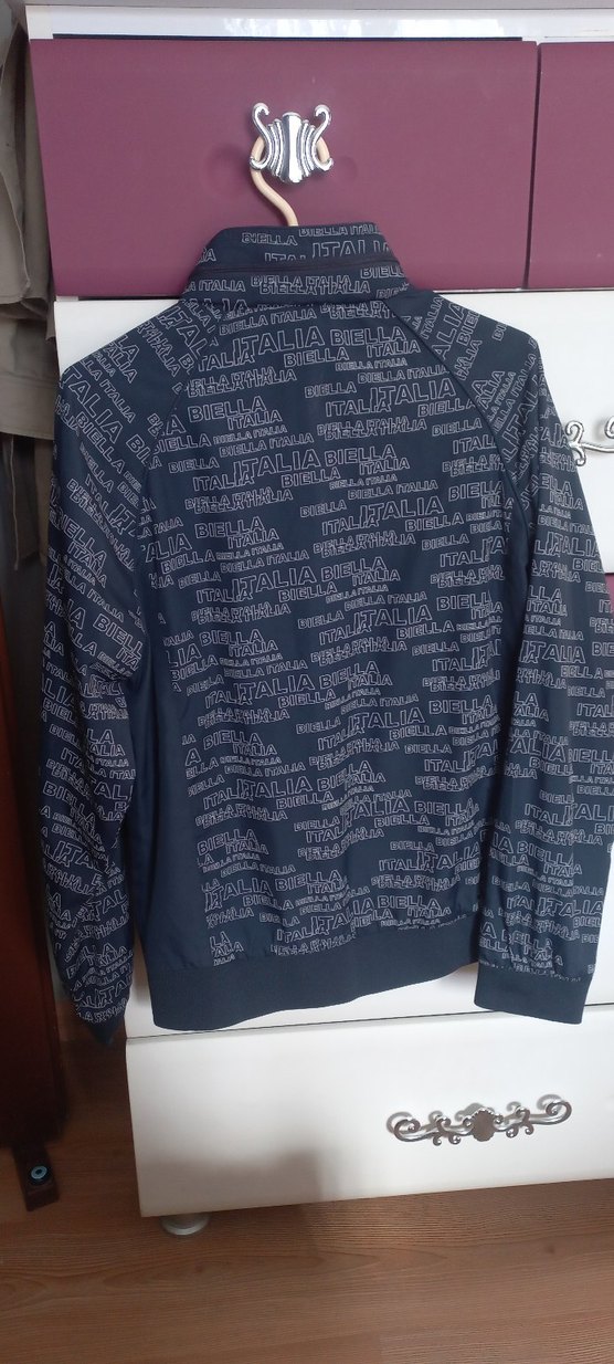 Lacivert Baskılı Fermuarlı Kadın Ceket - Görsel 2