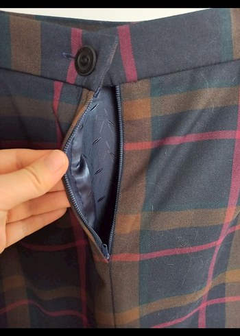 Ekoseli Midi Eteği - Görsel 3