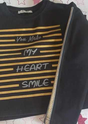 Kız Çocuk Siyah Baskılı sweatshirt - Görsel 2