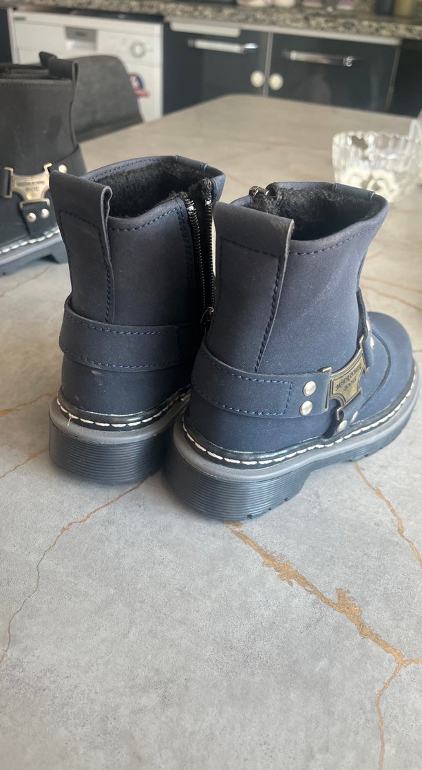 Çocuk Siyah Tokalı Biker Bot - Görsel 2