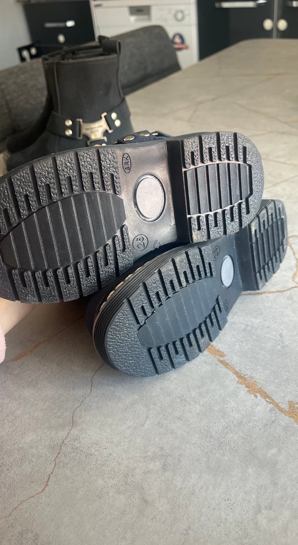 Çocuk Siyah Tokalı Biker Bot - Görsel 5