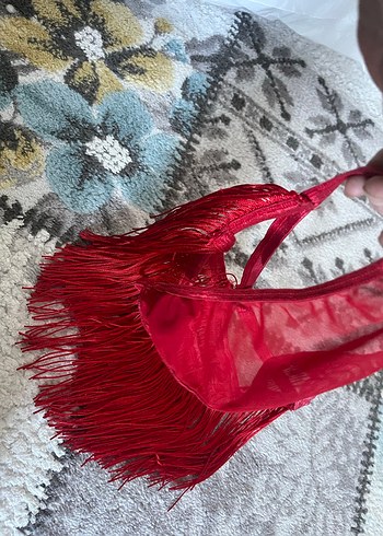 Kadın Püsküllü Kırmızı tanga - Görsel 6