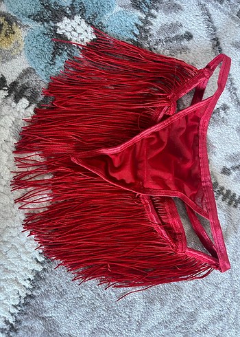 Kadın Püsküllü Kırmızı tanga - Görsel 4