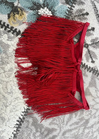 Kadın Püsküllü Kırmızı tanga - Görsel 2