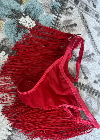 Kadın Püsküllü Kırmızı tanga - Görsel 5