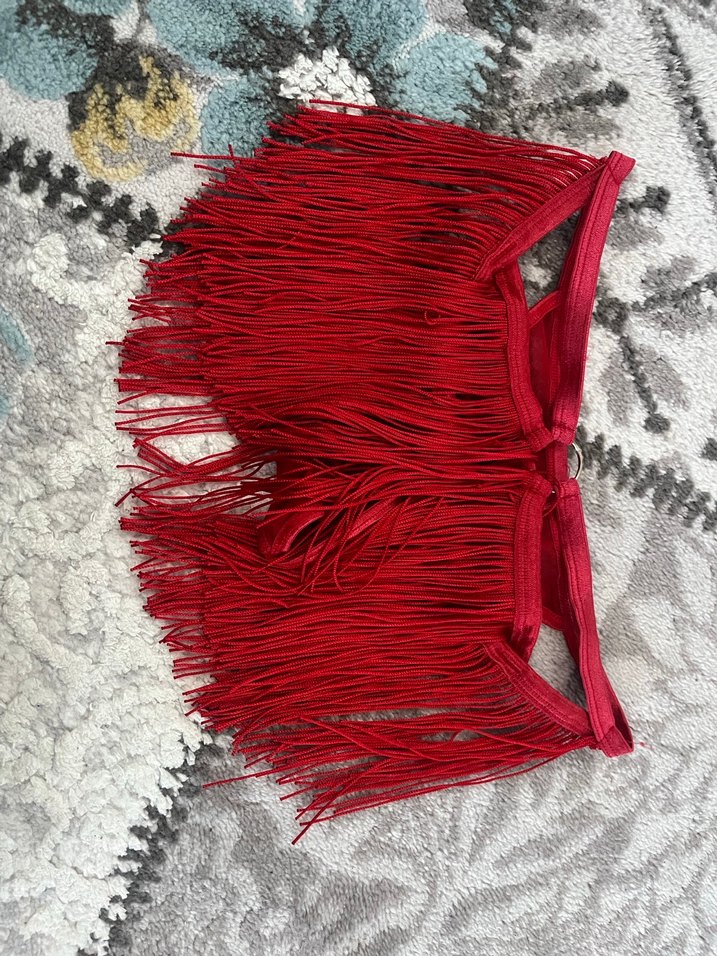 Kadın Püsküllü Kırmızı tanga - Görsel 2