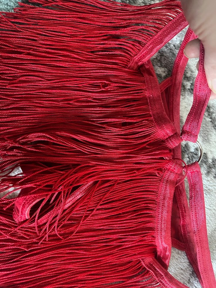 Kadın Püsküllü Kırmızı tanga - Görsel 3