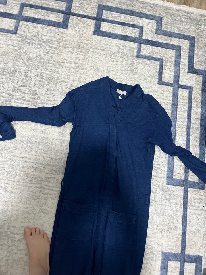 Kadın Lacivert Denim Uzun Kollu Tulum - Görsel 2