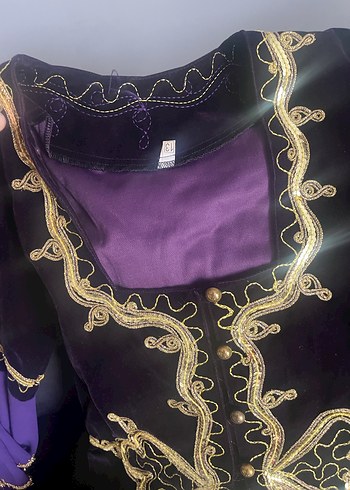 Uzun Kollu Mor Nakışlı Kadın Hint Elbisesi - Görsel 3