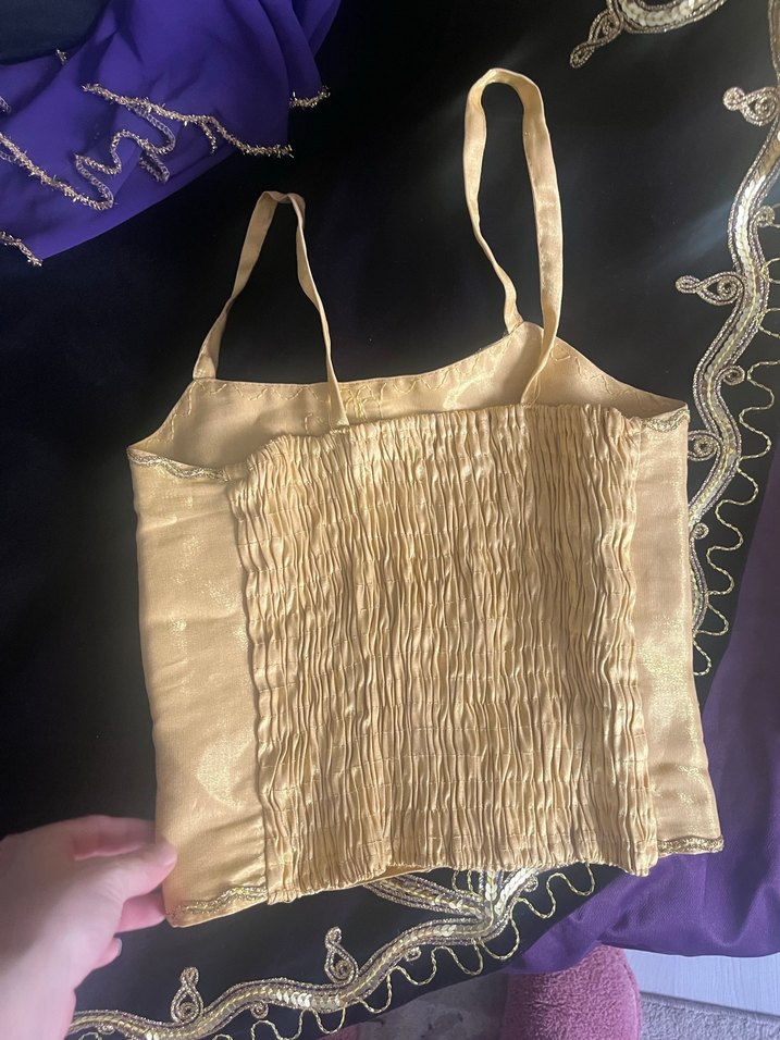 Uzun Kollu Mor Nakışlı Kadın Hint Elbisesi - Görsel 5