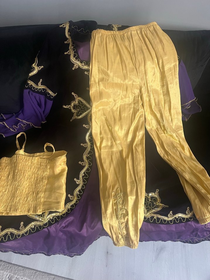 Uzun Kollu Mor Nakışlı Kadın Hint Elbisesi - Görsel 4