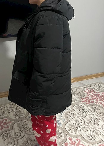 Siyah Kadın Midi Kışlık Mont - Görsel 2