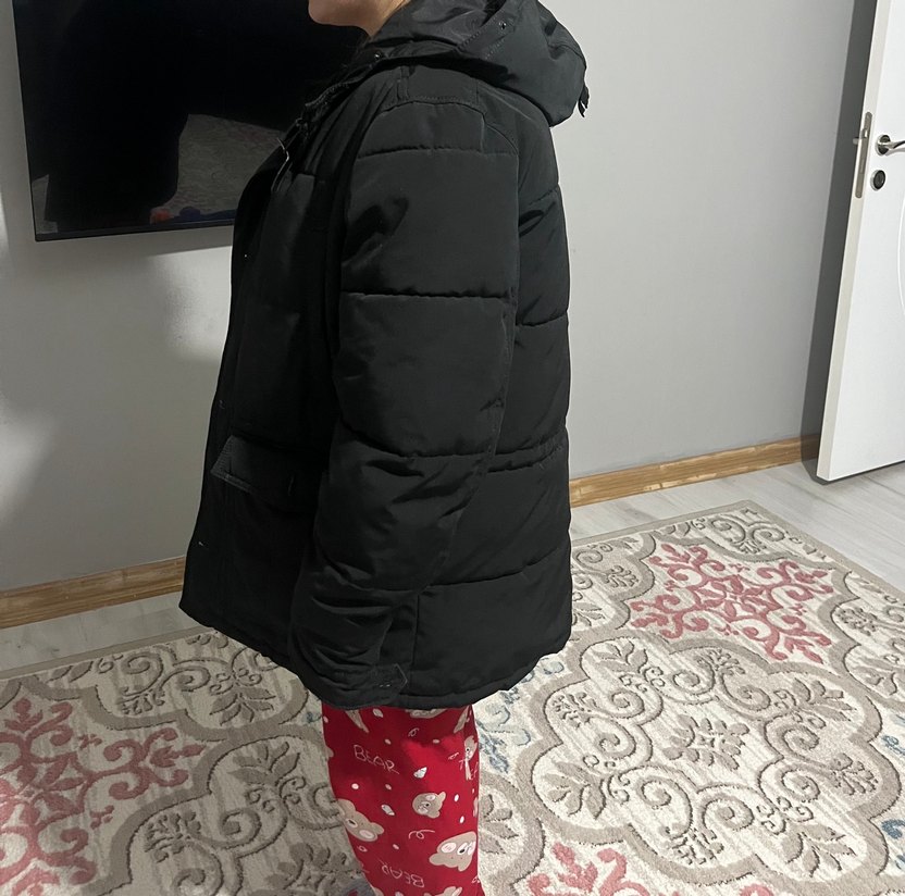 Siyah Kadın Midi Kışlık Mont - Görsel 2