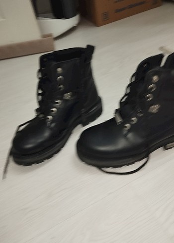 Harley Davidson Siyah Erkek Çocuk Deri Biker Bot - Görsel 7