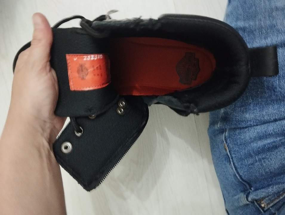 Harley Davidson Siyah Erkek Çocuk Deri Biker Bot - Görsel 5