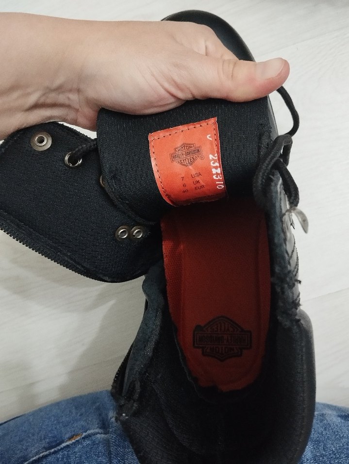 Harley Davidson Siyah Erkek Çocuk Deri Biker Bot - Görsel 4